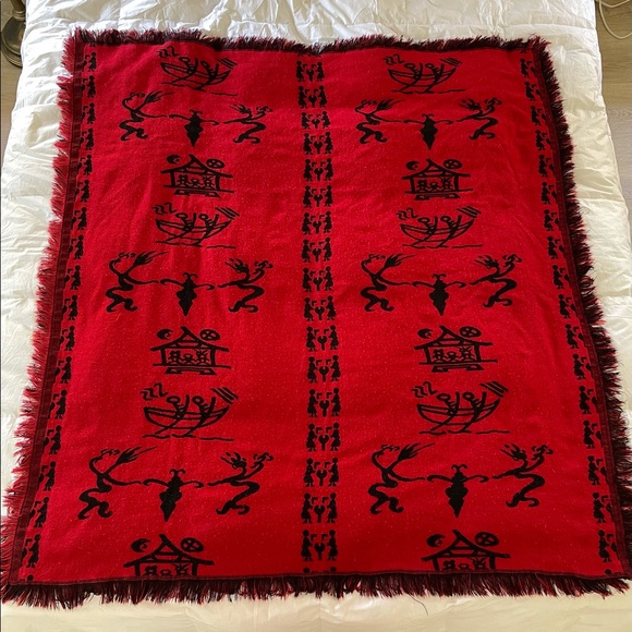 Wool Rayon Blend Scarf Wrap Heavy Reversible L - Picture 6 of 12